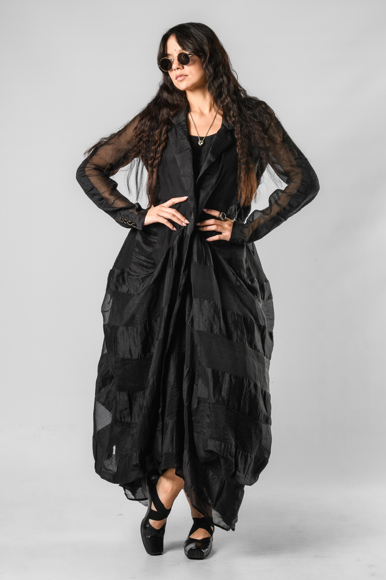 コート UMA WANG Women Jackets IUW8002UW900 Black UMA WANG Cider Semi-sheer Coat | Elixirgallery