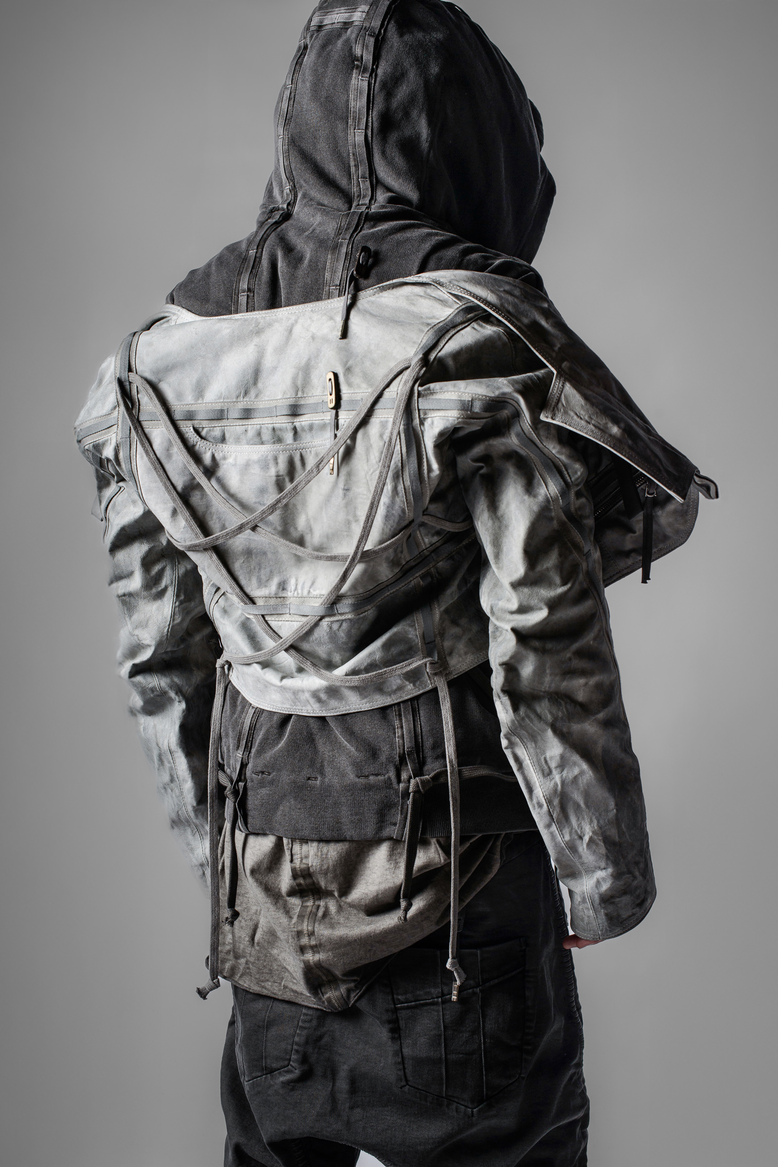 Boris Bidjan Saberi AIR JACKET2 Cropped Leather Jacket in color
